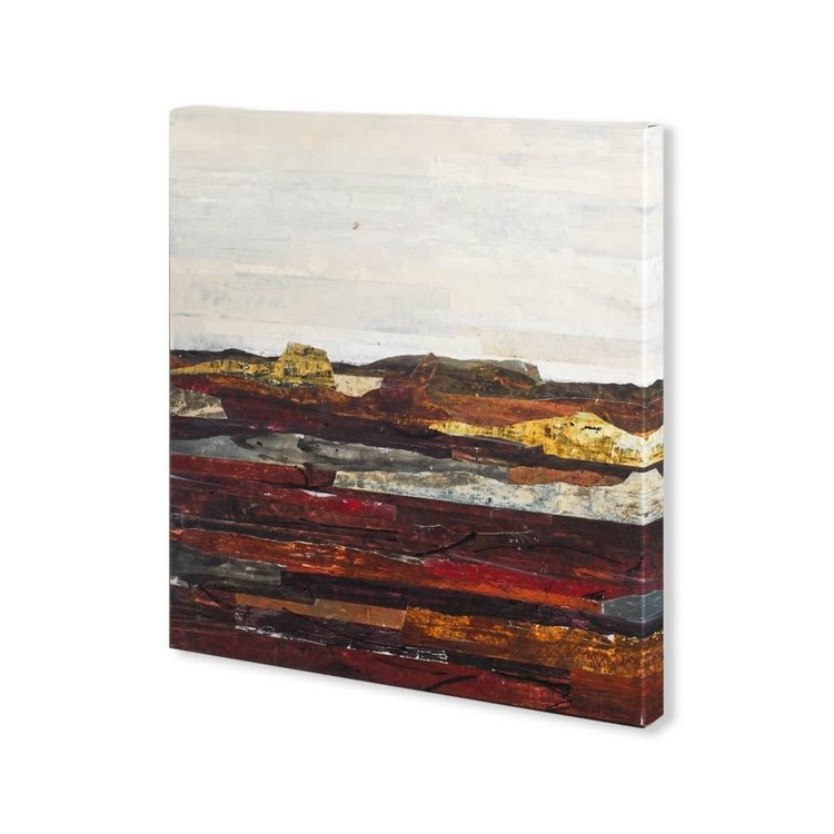 MERCANA Toile linear abstraite rouge/brun 30 x 30po