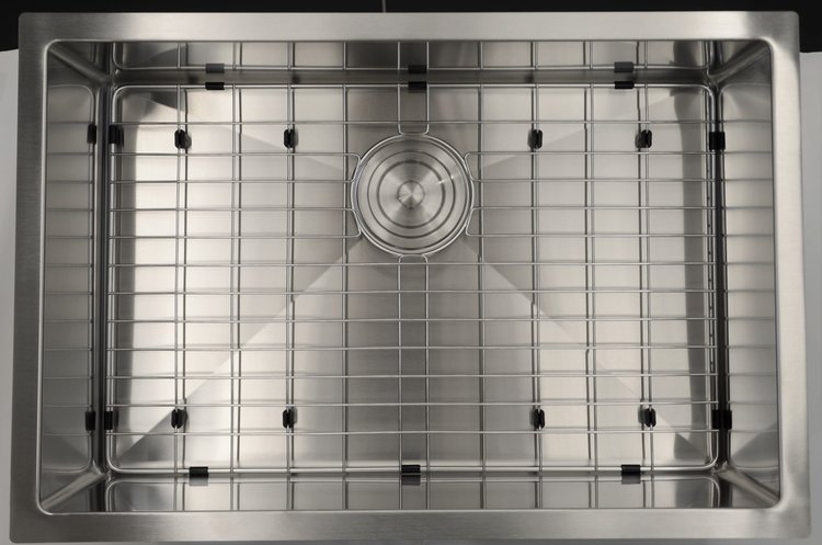 LIGANO EVIER STAINLESS SIMPLE SOUS-PLAN 27X18X9 AVEC GRILLE ET CREPINE PANIER DE LUXE