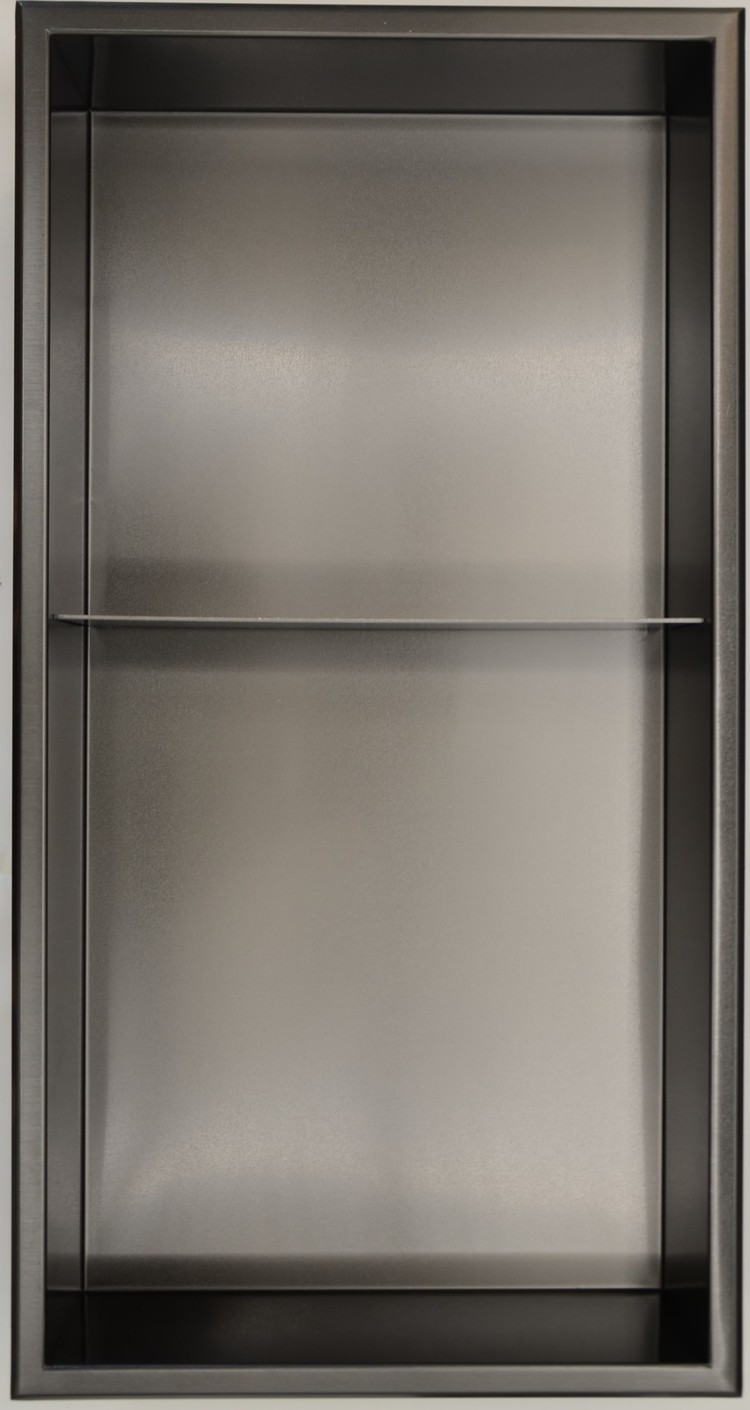 LIGANO Niche tablette 25x13x4 stainless fumeÌ