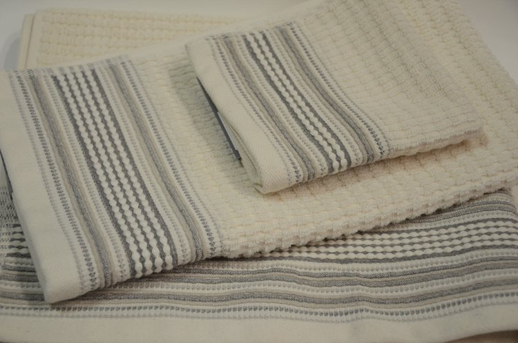 MODA AT HOME Serviette a main amadora gris/naturel 16x28