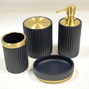 MODA AT HOME Verre ridges marine/or