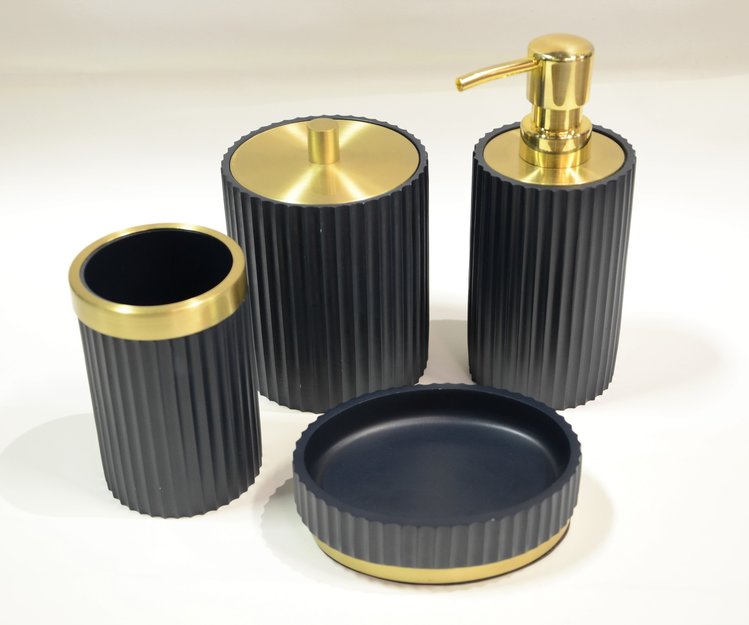 MODA AT HOME Verre ridges marine/or