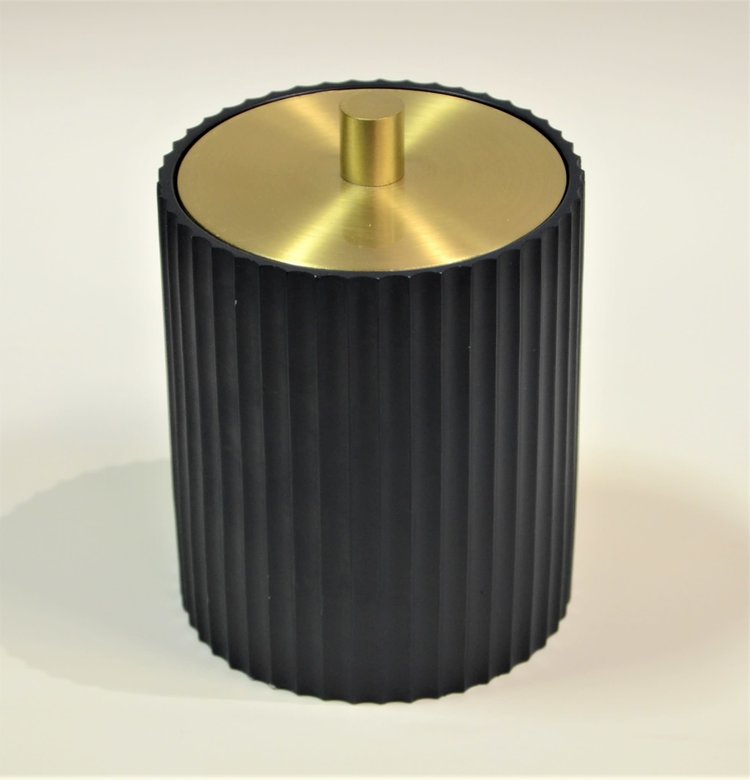 MODA AT HOME Jarre a coton ridges marine/or