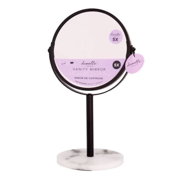 DANIELLE Miroir de vanité midi 1x / 5x noir et marbre