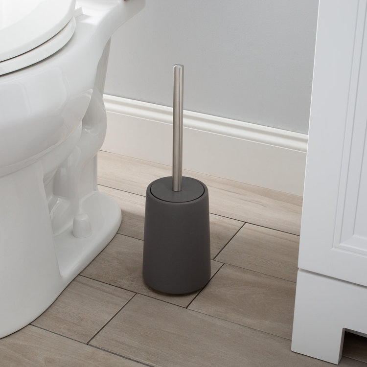 MODA AT HOME Brosse de toilette anitra en ceramique anthracite