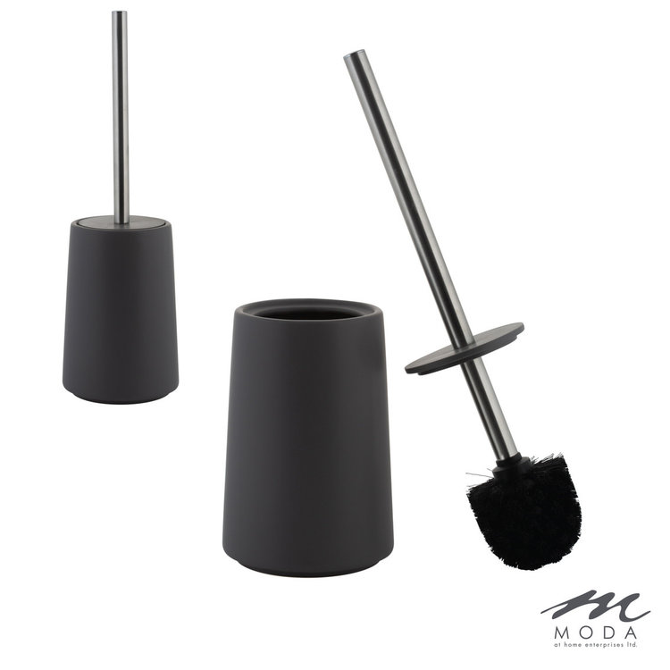 MODA AT HOME Brosse de toilette anitra en ceramique anthracite