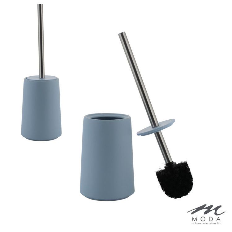 MODA AT HOME Brosse de toilette anitra en ceramique bleu