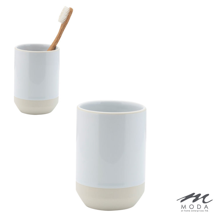 MODA AT HOME Verre shikoku en ceramique blanche/naturel