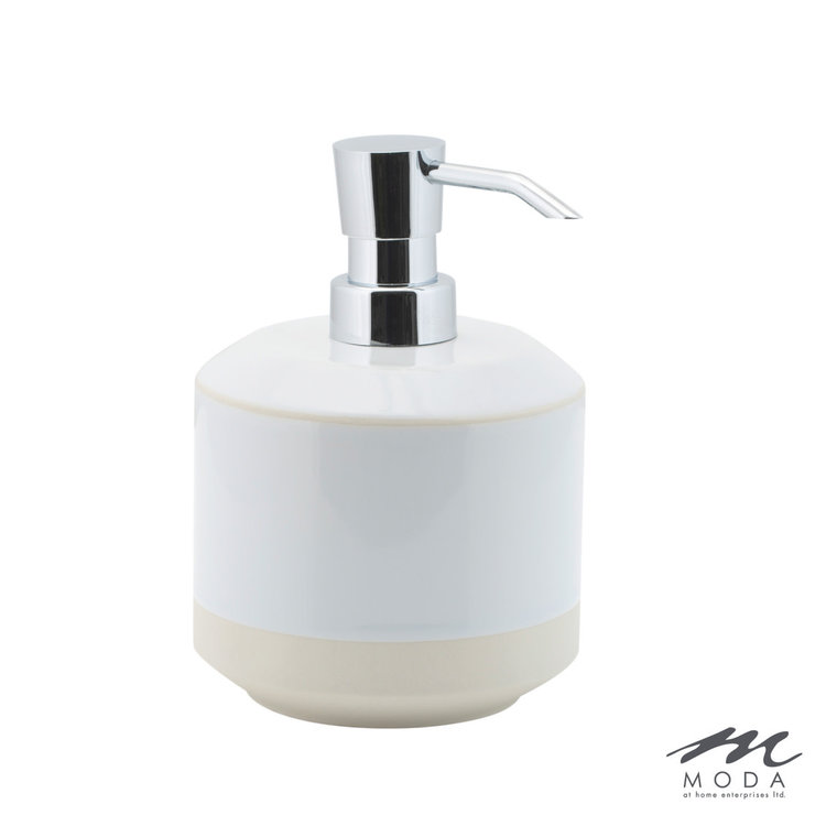 MODA AT HOME Pompe a savon shikoku en ceramique blanche/naturel