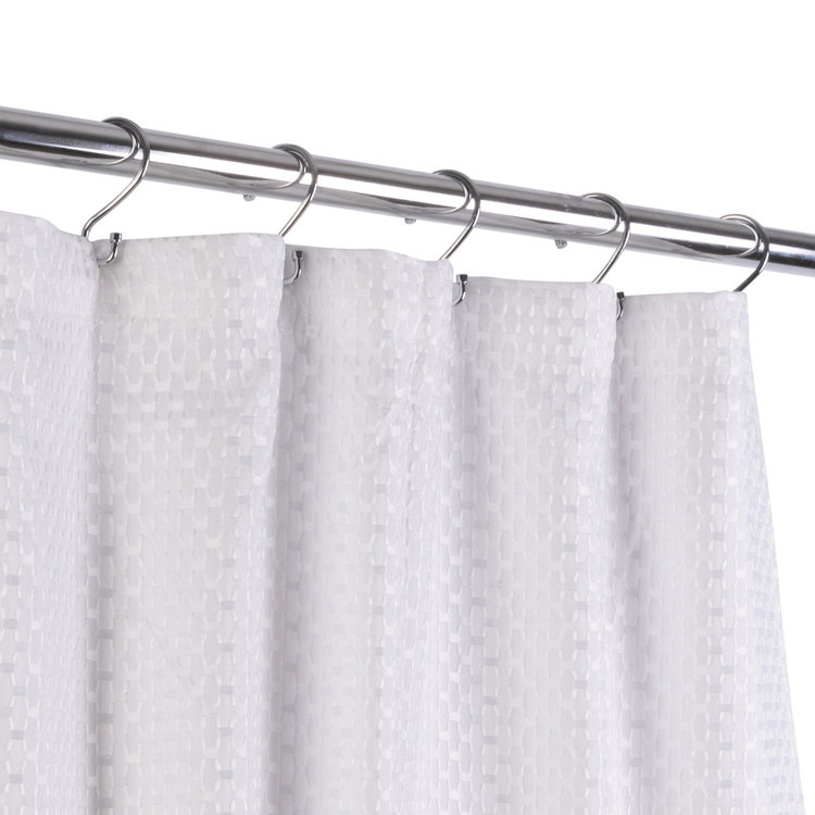 MODA AT HOME Copy of RIDEAU DE DOUCHE CARDIFF EN TISSU GRIS ET BRODERIE BLANCHE