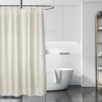 MODA AT HOME Rideau de douche everest en tissu ivoire 70x72