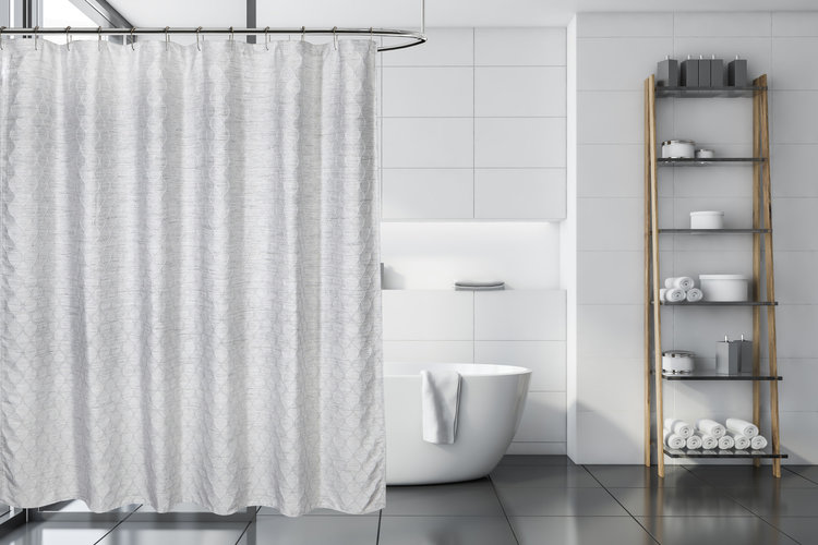 MODA AT HOME Rideau douche everest en tissu gris 70x72