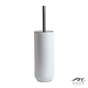 MODA AT HOME Brosse de toilette kanata stainless et en résine blanche