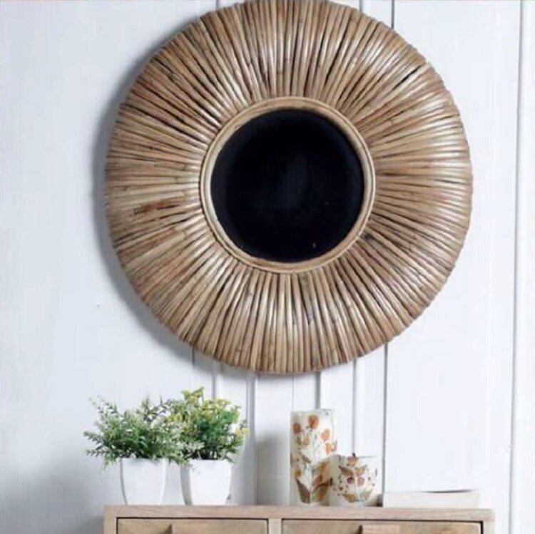 NACH Miroir en rotin rond 22''