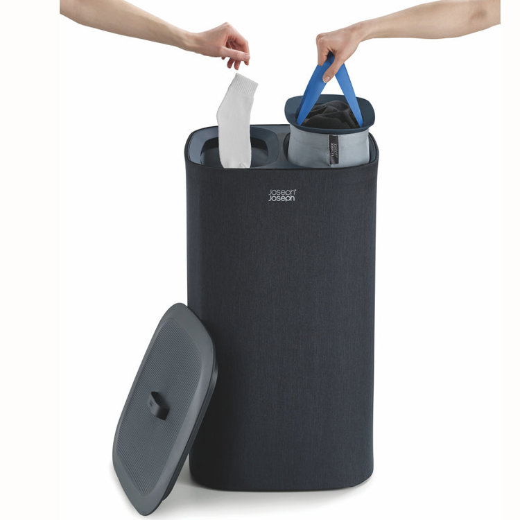 JOSEPH JOSEPH Panier à linge joseph 60l avec couvercle noir