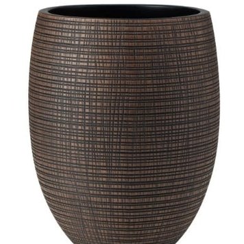 TORRE & TAGUS Cache-pot canon brun/noir en resine sculpte 25h