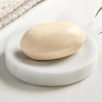 TORRE & TAGUS Porte savon rond en marbre blanc