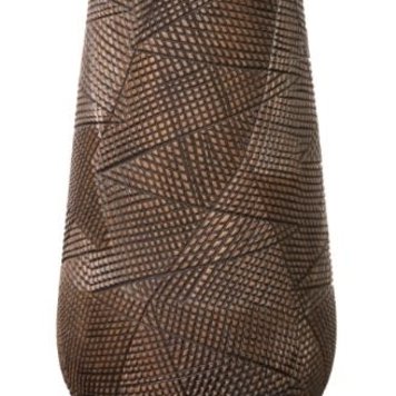 TORRE & TAGUS Vase diamond brun/noir en resine scluptete 12d x 20-1/2h