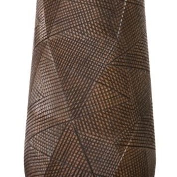 TORRE & TAGUS Vase diamond en résine scluptée 13 x 27-1/2po brun/noir