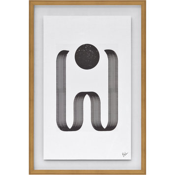 RENWIL CADRE ARLO 24X36 NOIR/BLANC ET BOIS NATUREL