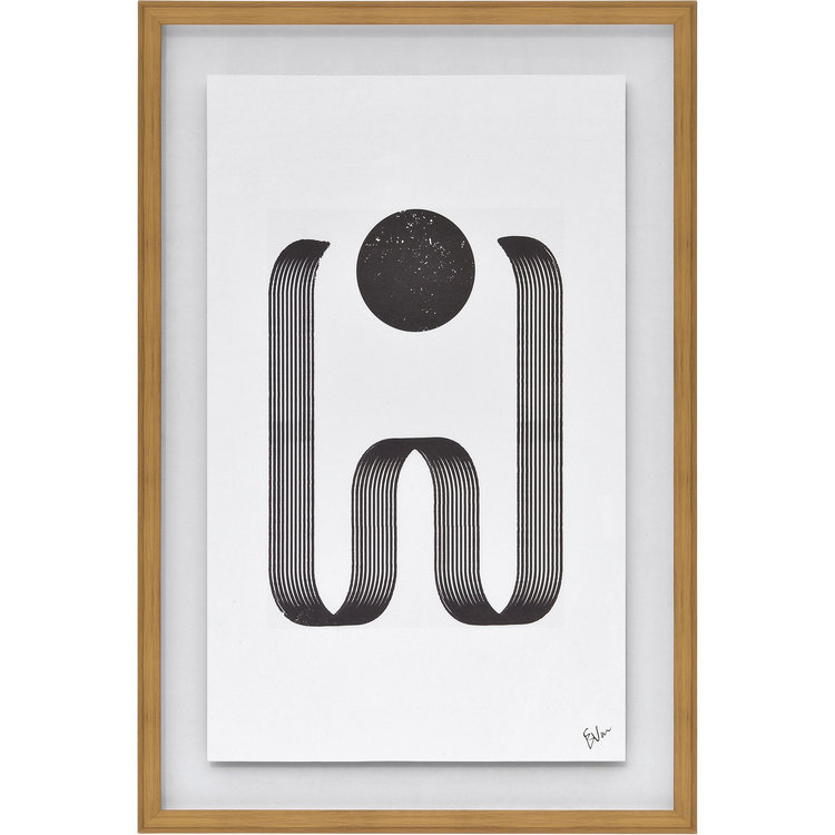 RENWIL CADRE ARLO 24X36 NOIR/BLANC ET BOIS NATUREL