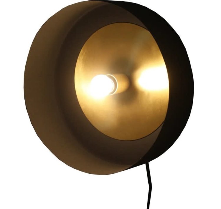 RENWIL Discontinué - Applique murale en métal myles ampoule non-incluse (40w) 15 x 15 x 41/4po noir et laiton