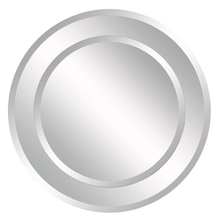 RENWIL Miroir rond tout en verre biseaute 36po