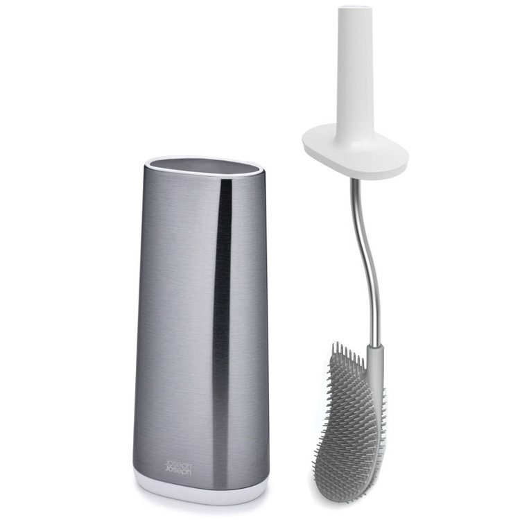 JOSEPH JOSEPH Brosse de toilette flex inox et blanche