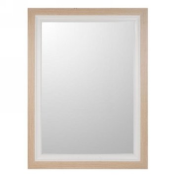 ATTITUDES Miroir 23 x 31po avec cadrage en bois naturel/blanc