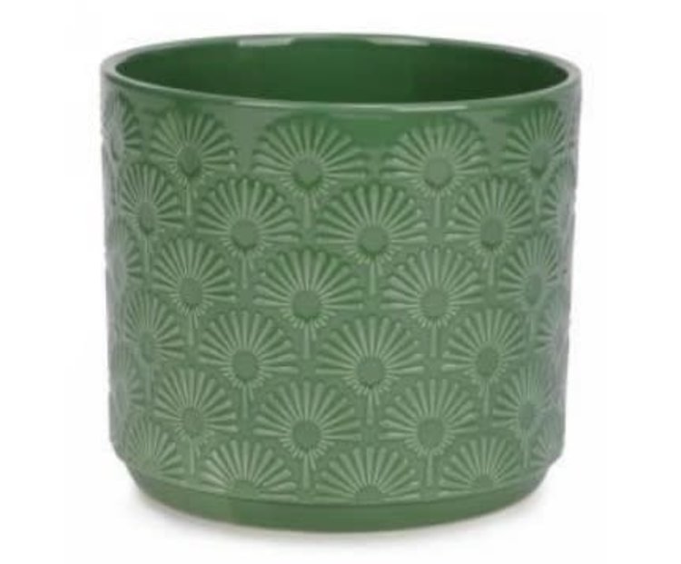 ATTITUDES CACHE-POT EN CRÉAMIQUE TEXTURÉE VERTE 7D X 6H