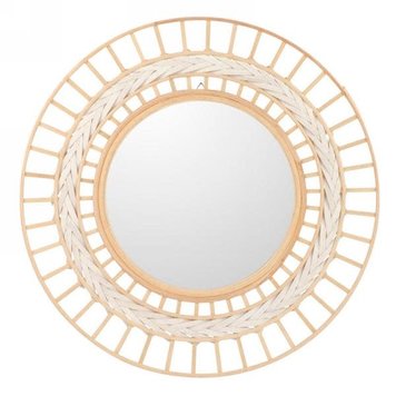 ATTITUDES MIROIR ROND 20D EN BAMBOU NATUREL/BLANC