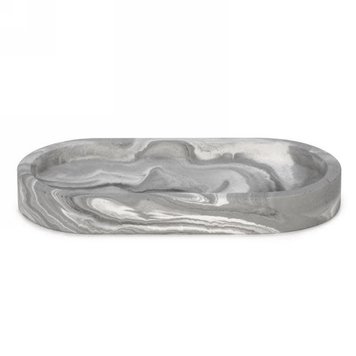 ATTITUDES Plateau effet marbre 8 x 4po gris/blanc