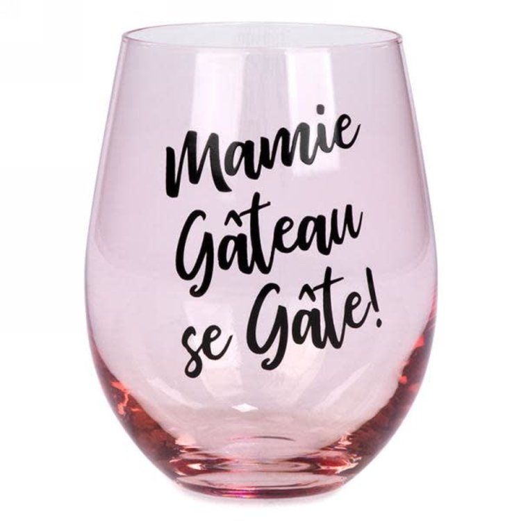 ATTITUDES Verre a vin ballon rose pour mamie