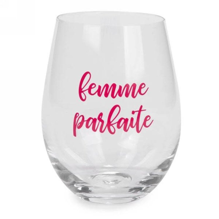 ATTITUDES VERRE À VIN BALLON CLAIR/ROSE FEMME PARFAITE