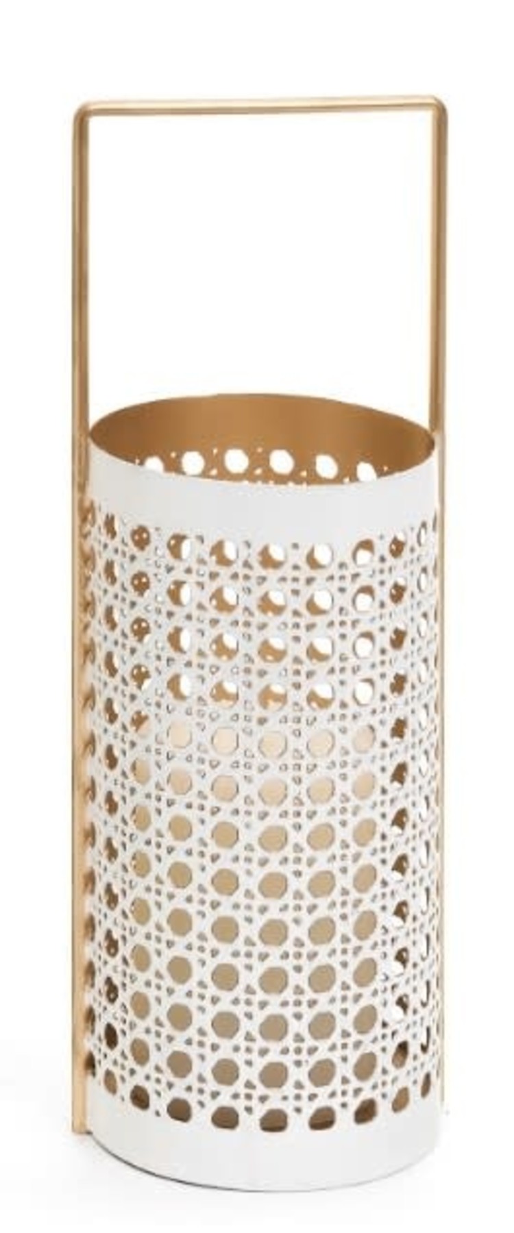 ADV Lanterne bengta en metal blanc et or 12h