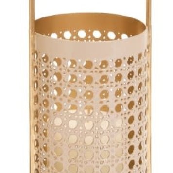 ADV Lanterne en metal bengta hauteur 12po beige et or