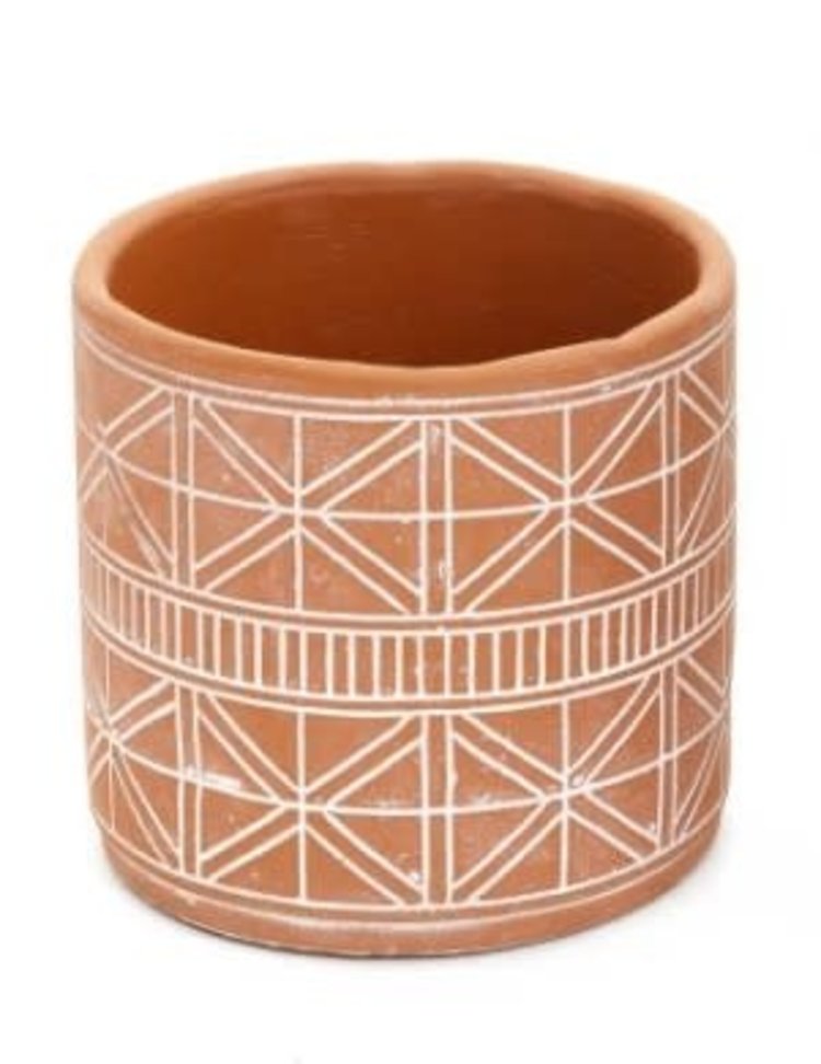 ADV CACHE POT AZTEC EN CEÌRAMIQUE TERRACOTTA 5H