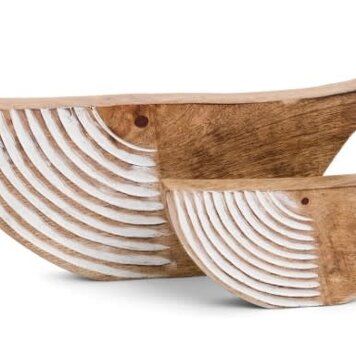 ADV Grande baleine en bois 6 x 12po naturel et blanc