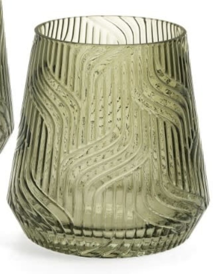 ADV Copy of VASE PERKINS EN VERRE TEXTURÉ VERT 11H