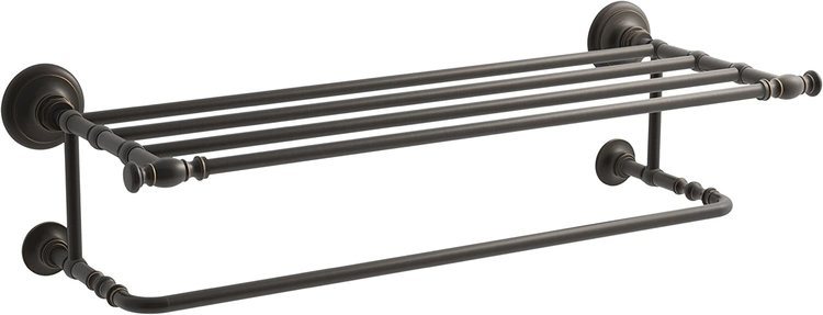 KOHLER Discontinué - Porte serviette avec tablette artifacts bronze huilé