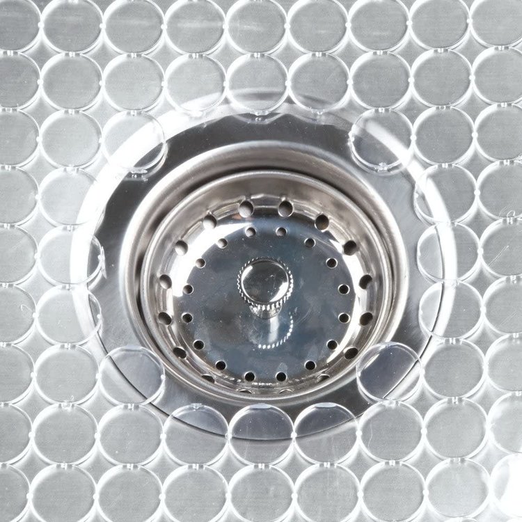 INTERDESIGN Grand tapis d'évier dot 15-1/2 X 12-1/2 clair
