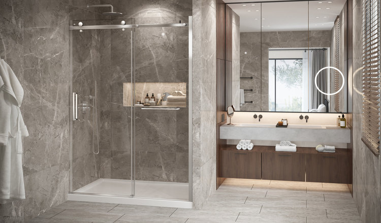 ZITTA PORTE BELLINI 2.0 60PO ALCOVE CHROME AVEC PORTE SERVIETTE FIXE