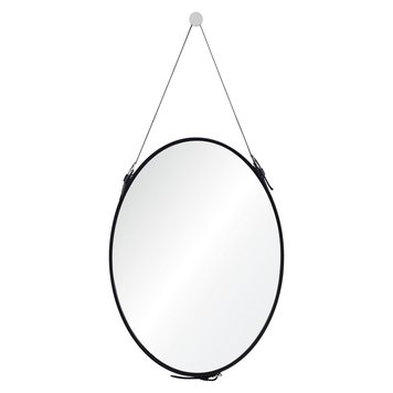 RENWIL MIROIR CORDOVA OVAL NOIR AVEC CORDE 27 X 36-1/2