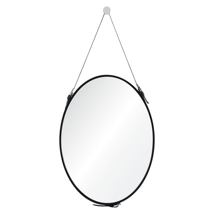 RENWIL MIROIR CORDOVA OVAL NOIR AVEC CORDE 27 X 36-1/2