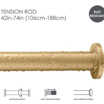 MODA AT HOME Copy of PÔLE A RIDEAU DE DOUCHE AJUSTABLE DE 41-76PO NOIR