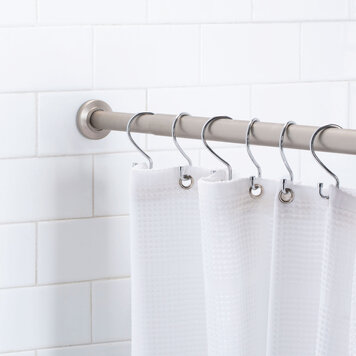 MODA AT HOME Pôle a rideau de douche ajustable de 41-76po nickel satiné