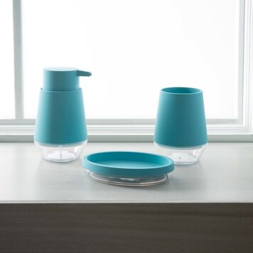 MODA AT HOME Verre oslo en plastique clair/aqua