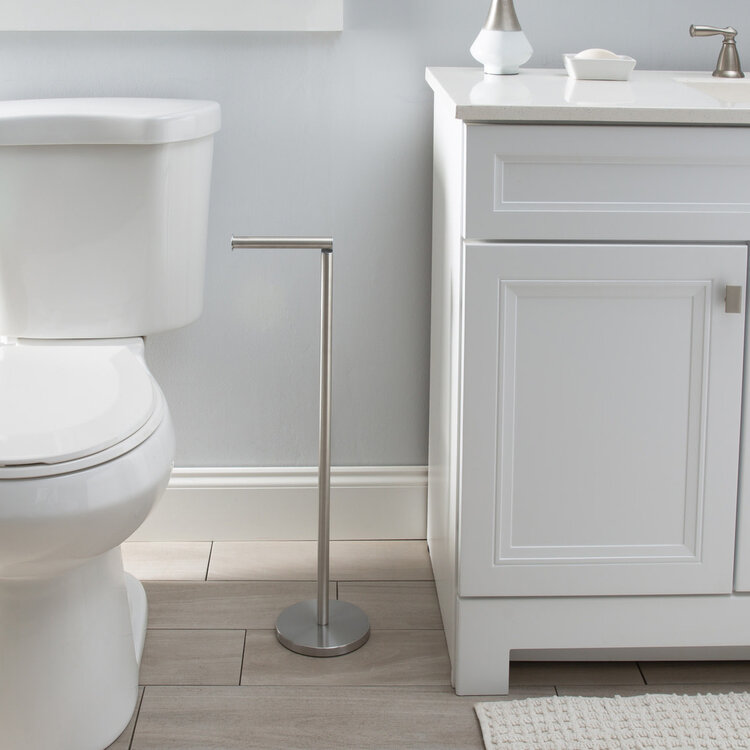 MODA AT HOME Porte papier de toilette lira avec flip nickel satine