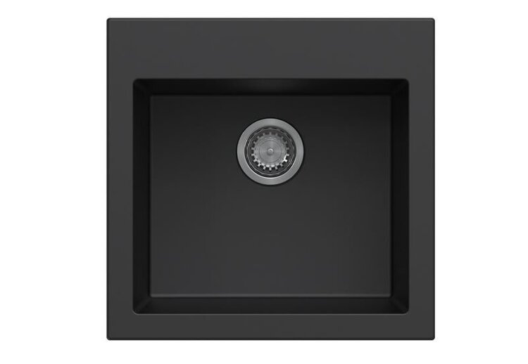 LUXART EVIER SILGRANIT 21PO SIMPLE SUR PLAN NOIR FONCÉ