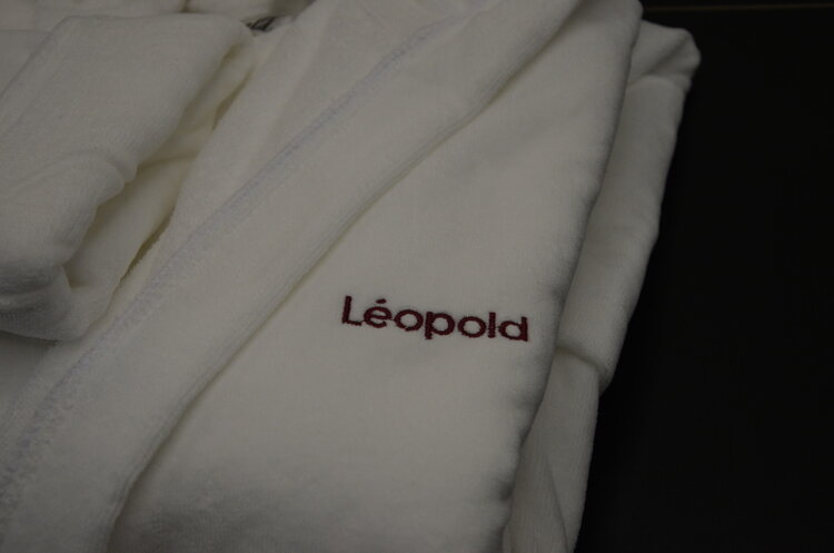 LEOPOLD Peignoir leopold terry velour à capuchon en coton blanc xsmall/small